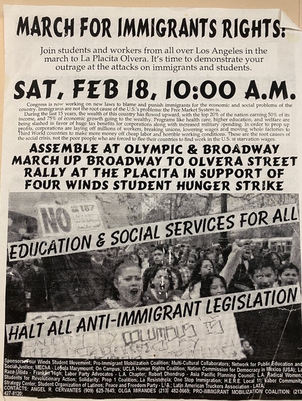 Flyer for March for Immigrants Rights