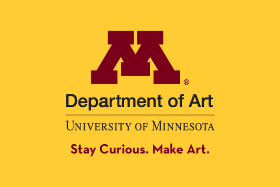 UMN Art logo on yellow. "Stay curious. Make Art."